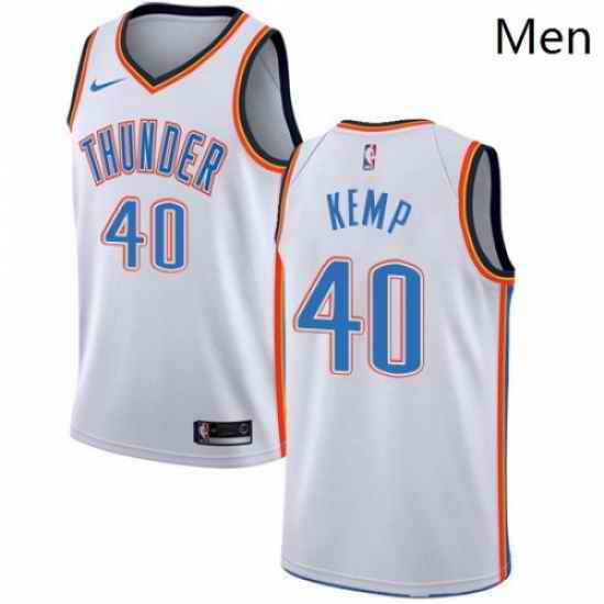 Mens Nike Oklahoma City Thunder 40 Shawn Kemp Authentic White Home NBA Jersey Association Edition